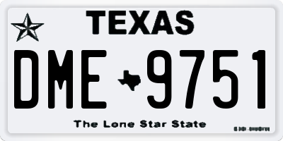 TX license plate DME9751