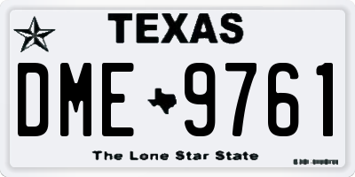 TX license plate DME9761
