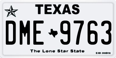 TX license plate DME9763