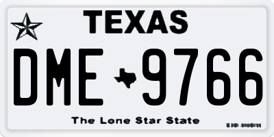 TX license plate DME9766