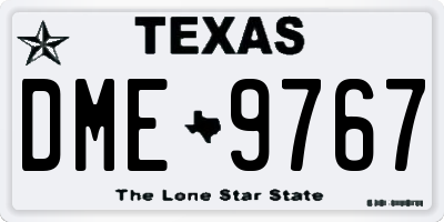 TX license plate DME9767