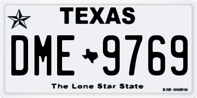 TX license plate DME9769