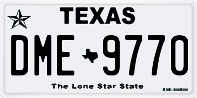 TX license plate DME9770