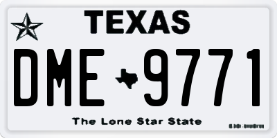 TX license plate DME9771