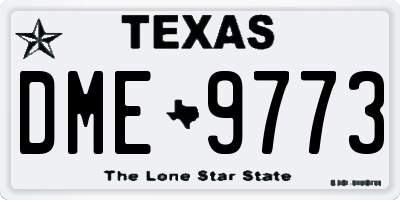 TX license plate DME9773