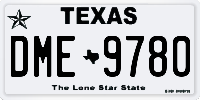 TX license plate DME9780