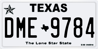 TX license plate DME9784