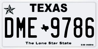 TX license plate DME9786