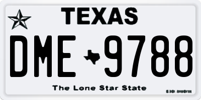 TX license plate DME9788