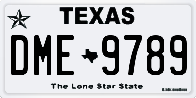 TX license plate DME9789