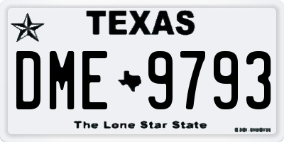 TX license plate DME9793