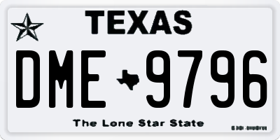 TX license plate DME9796