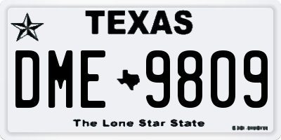 TX license plate DME9809
