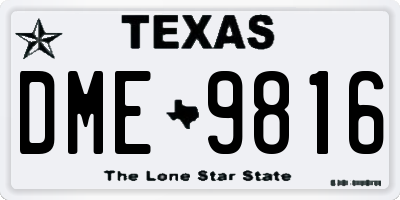 TX license plate DME9816