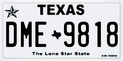 TX license plate DME9818
