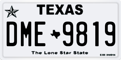 TX license plate DME9819