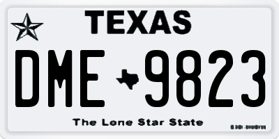 TX license plate DME9823