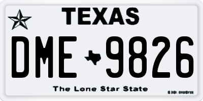 TX license plate DME9826