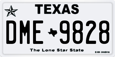 TX license plate DME9828