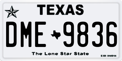 TX license plate DME9836