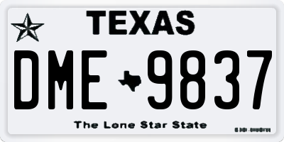 TX license plate DME9837