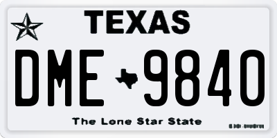 TX license plate DME9840