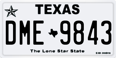 TX license plate DME9843