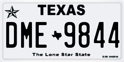 TX license plate DME9844