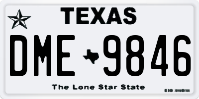 TX license plate DME9846