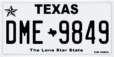TX license plate DME9849