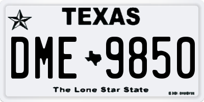 TX license plate DME9850