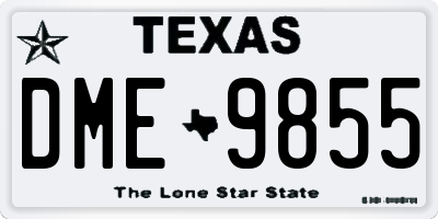 TX license plate DME9855