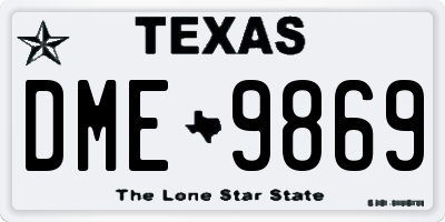 TX license plate DME9869