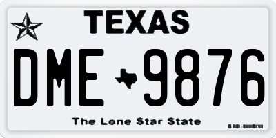 TX license plate DME9876