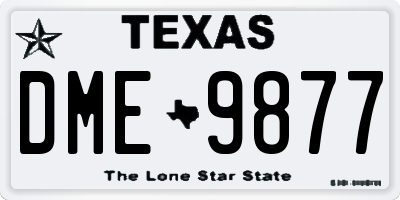TX license plate DME9877