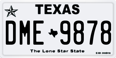 TX license plate DME9878