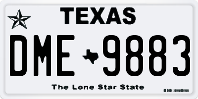 TX license plate DME9883