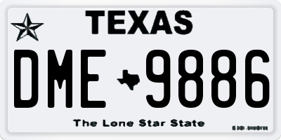 TX license plate DME9886