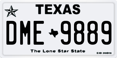 TX license plate DME9889