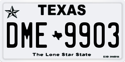 TX license plate DME9903