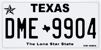 TX license plate DME9904
