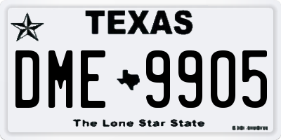 TX license plate DME9905