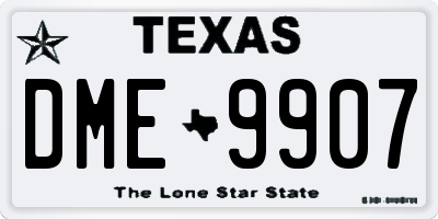 TX license plate DME9907
