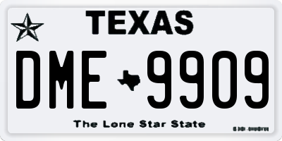 TX license plate DME9909
