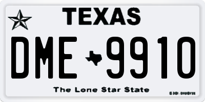 TX license plate DME9910