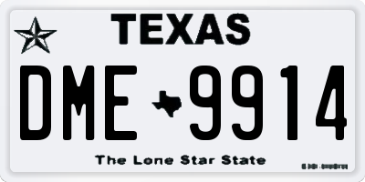 TX license plate DME9914