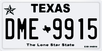 TX license plate DME9915