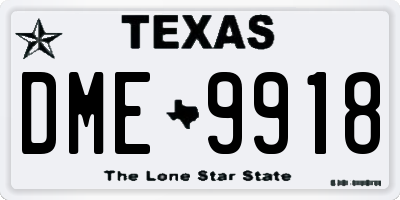 TX license plate DME9918