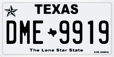 TX license plate DME9919