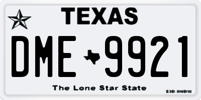 TX license plate DME9921